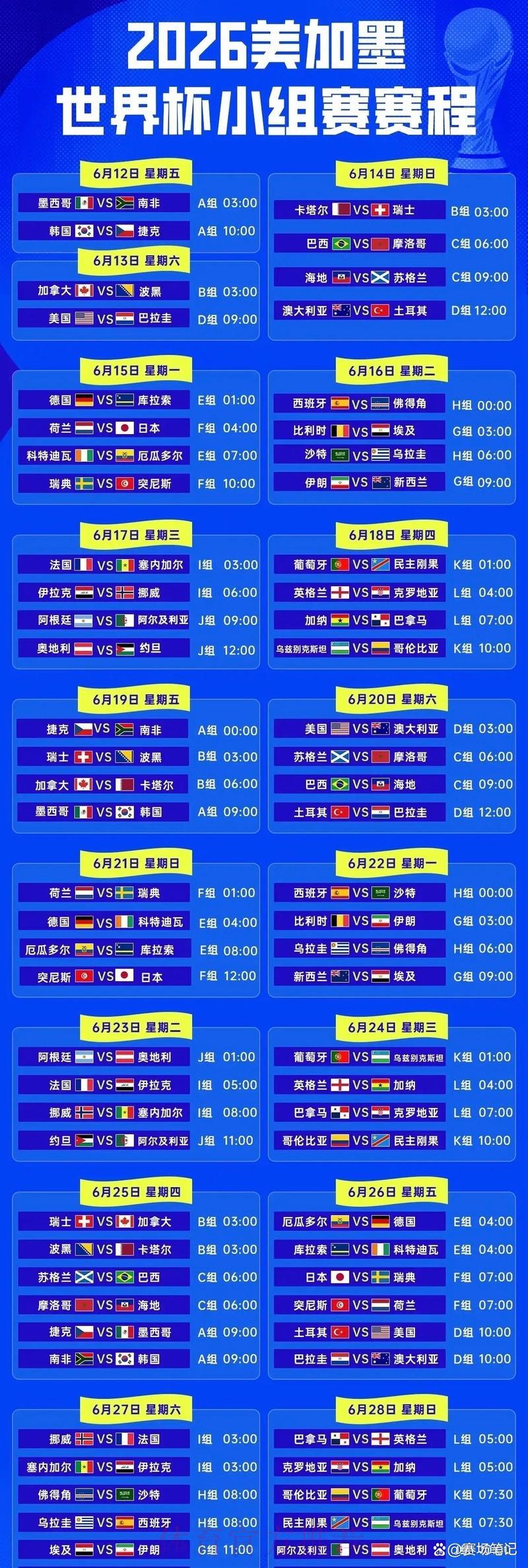 世界杯最新赛程安排实时资讯